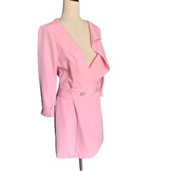 Mac Duggal 55692 Ruffled Faux Tuxedo Mini Dress - Size 10 - Picture 8 of 12